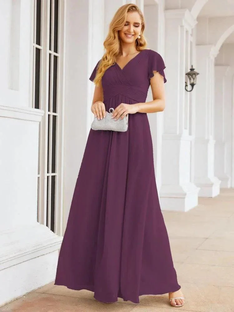 Numbersea Formal Prom Gowns for Mother of The Bride Cap Sleeves Bridesmaid Dress 28047 - Image 91