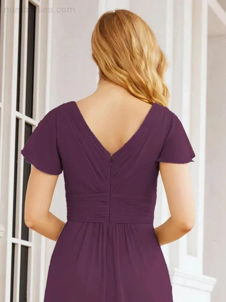 Numbersea Formal Prom Gowns for Mother of The Bride Cap Sleeves Bridesmaid Dress 28047 - Image 92
