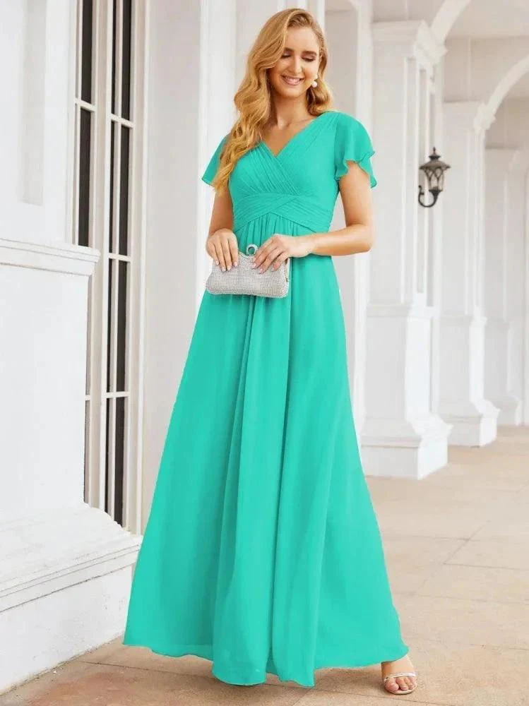 Numbersea Formal Prom Gowns for Mother of The Bride Cap Sleeves Bridesmaid Dress 28047 - Image 94