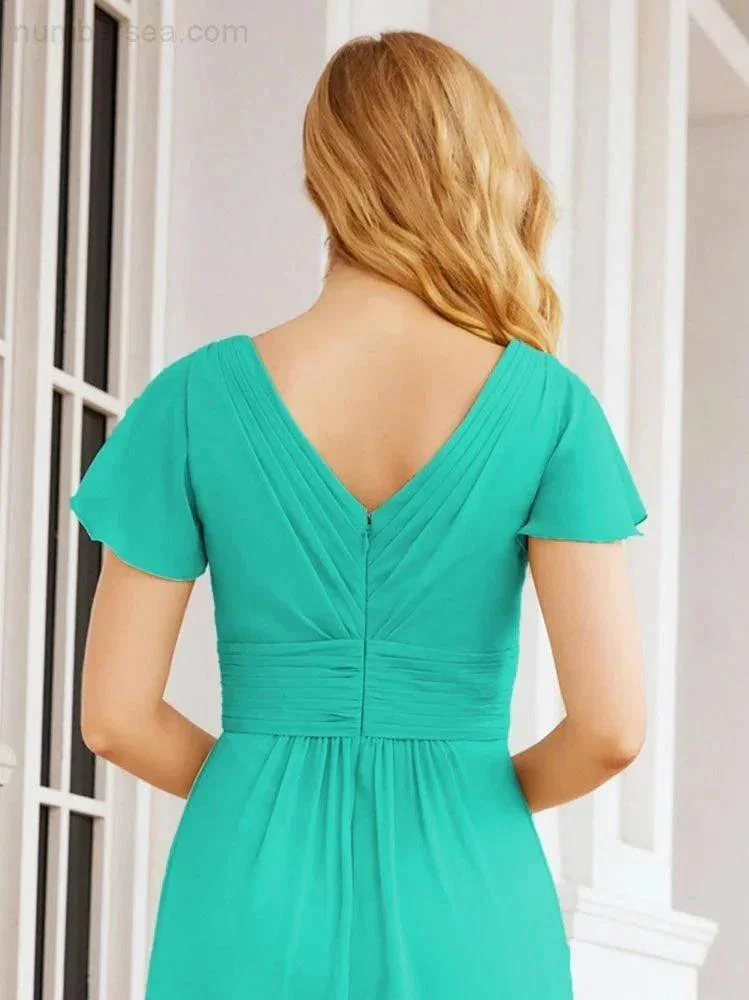 Numbersea Formal Prom Gowns for Mother of The Bride Cap Sleeves Bridesmaid Dress 28047 - Image 95