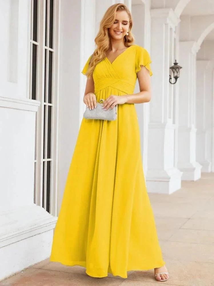 Numbersea Formal Prom Gowns for Mother of The Bride Cap Sleeves Bridesmaid Dress 28047 - Image 97