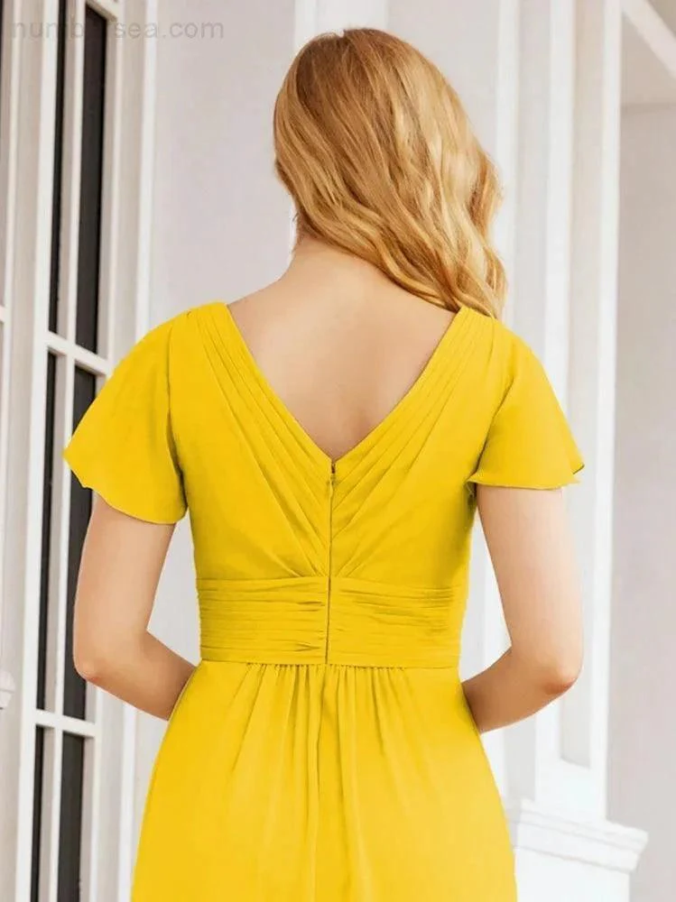 Numbersea Formal Prom Gowns for Mother of The Bride Cap Sleeves Bridesmaid Dress 28047 - Image 98