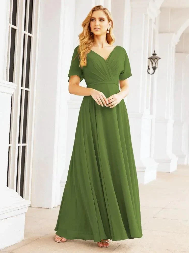 Numbersea Formal Prom Gowns for Mother of The Bride Short Sleeves Bridesmaid Dress 28049 - Image 13