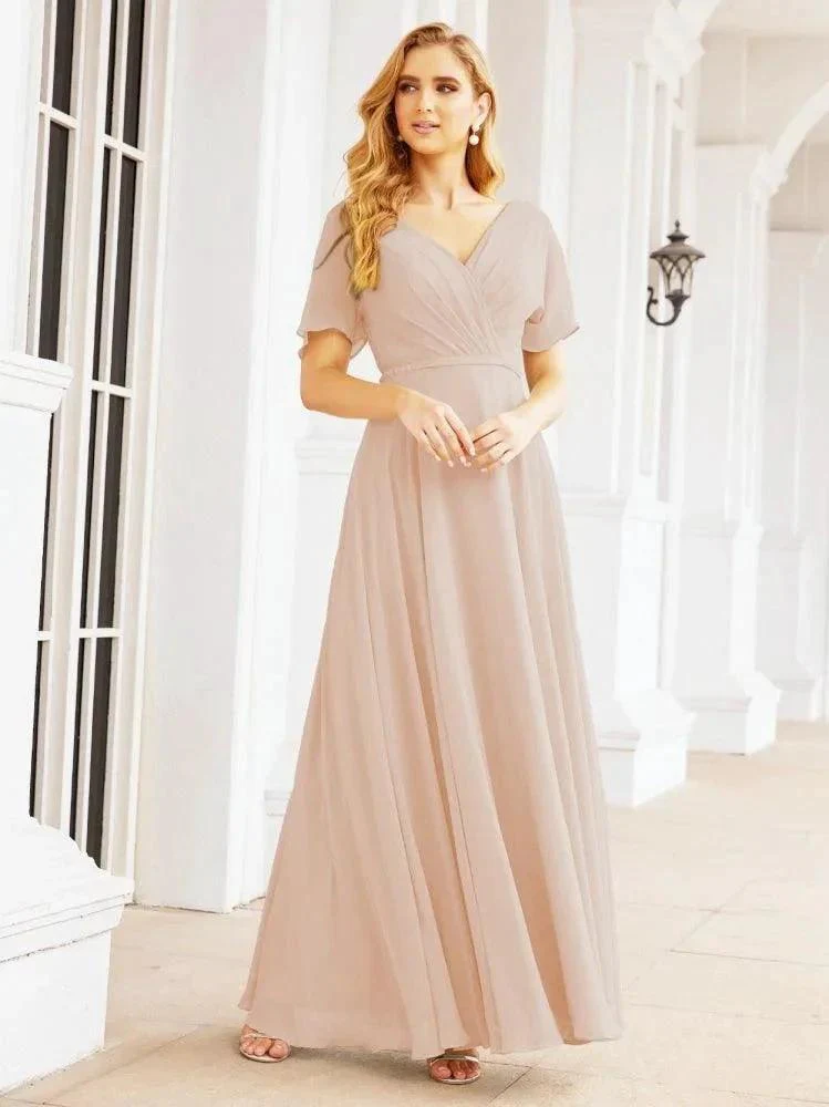Numbersea Formal Prom Gowns for Mother of The Bride Short Sleeves Bridesmaid Dress 28049 - Image 15