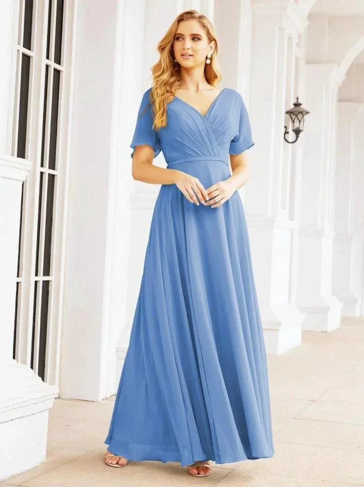Numbersea Formal Prom Gowns for Mother of The Bride Short Sleeves Bridesmaid Dress 28049 - Image 19