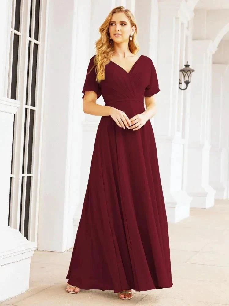 Numbersea Formal Prom Gowns for Mother of The Bride Short Sleeves Bridesmaid Dress 28049 - Image 23