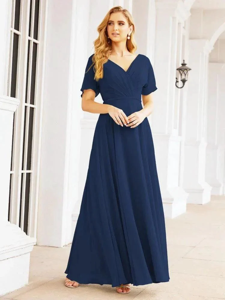 Numbersea Formal Prom Gowns for Mother of The Bride Short Sleeves Bridesmaid Dress 28049 - Image 25