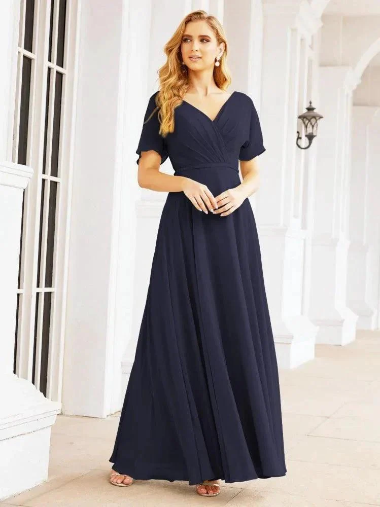 Numbersea Formal Prom Gowns for Mother of The Bride Short Sleeves Bridesmaid Dress 28049 - Image 35