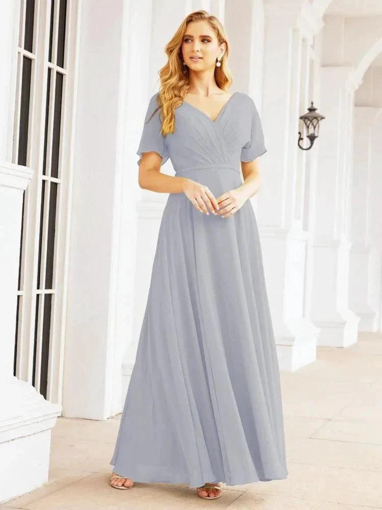 Numbersea Formal Prom Gowns for Mother of The Bride Short Sleeves Bridesmaid Dress 28049 - Image 5