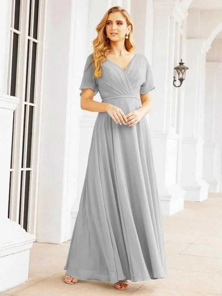 Numbersea Formal Prom Gowns for Mother of The Bride Short Sleeves Bridesmaid Dress 28049 - Image 53