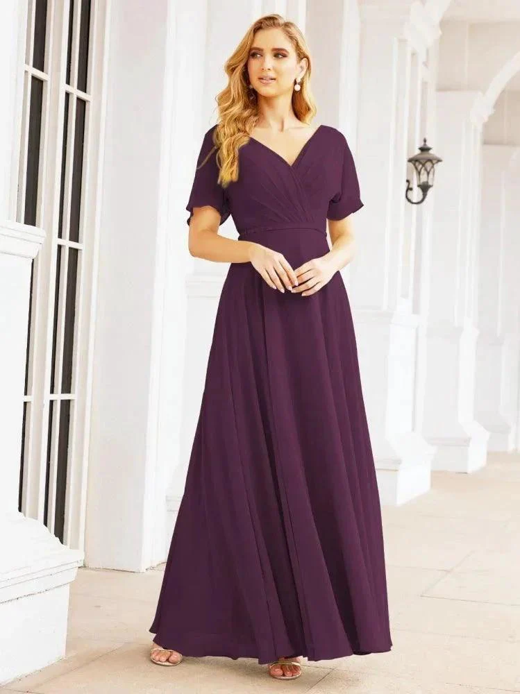 Numbersea Formal Prom Gowns for Mother of The Bride Short Sleeves Bridesmaid Dress 28049 - Image 61
