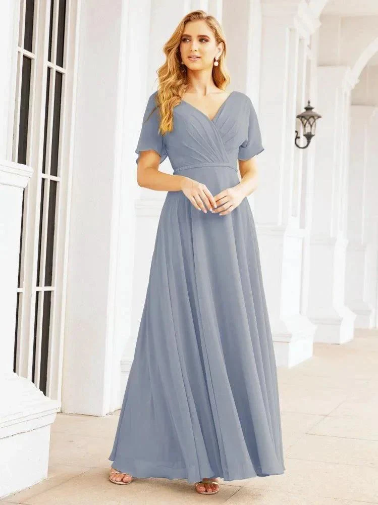 Numbersea Formal Prom Gowns for Mother of The Bride Short Sleeves Bridesmaid Dress 28049 - Image 7