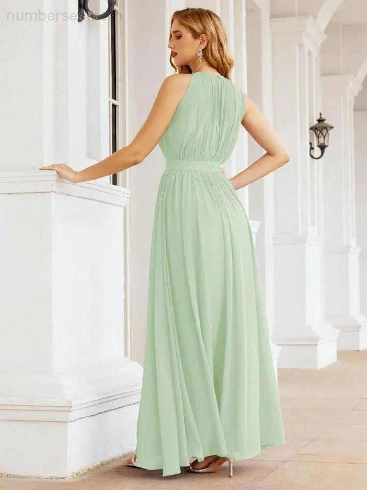 Numbersea Halter Bridesmaid Dress Empire Waist Formal Evening Prom Gown for Mother of The Bride 28030 - Image 10
