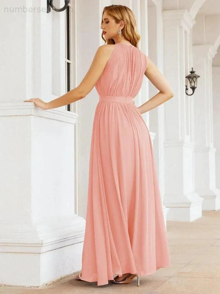 Numbersea Halter Bridesmaid Dress Empire Waist Formal Evening Prom Gown for Mother of The Bride 28030 - Image 12