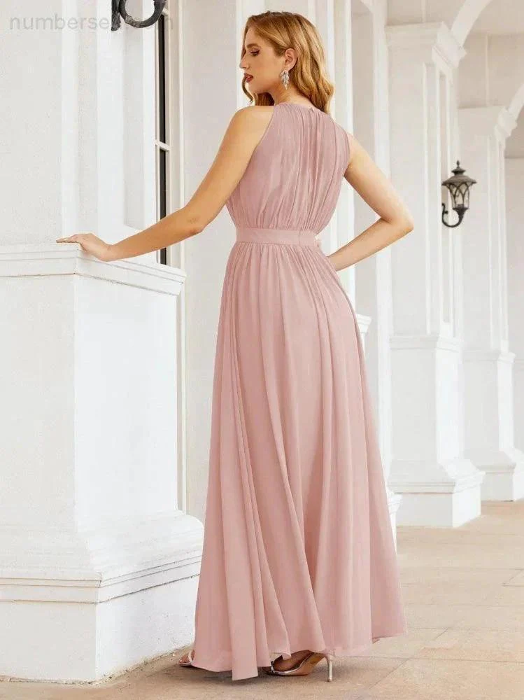 Numbersea Halter Bridesmaid Dress Empire Waist Formal Evening Prom Gown for Mother of The Bride 28030 - Image 18