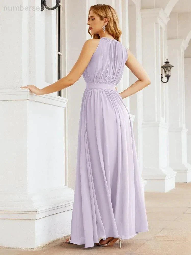 Numbersea Halter Bridesmaid Dress Empire Waist Formal Evening Prom Gown for Mother of The Bride 28030 - Image 28