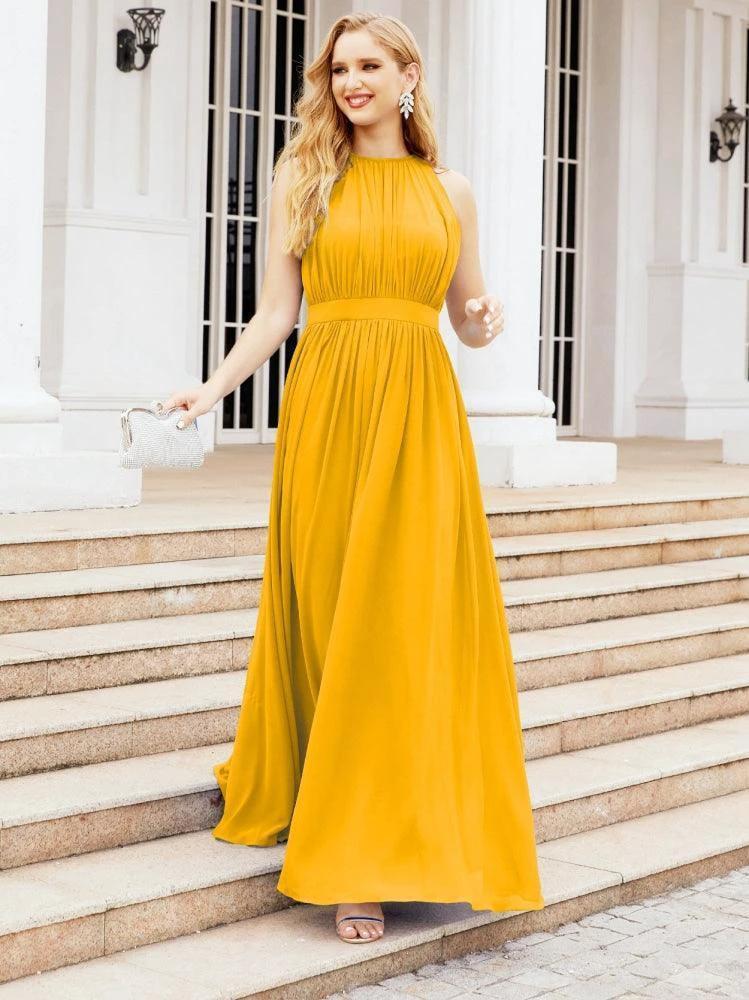 Numbersea Halter Bridesmaid Dress Empire Waist Formal Evening Prom Gown for Mother of The Bride 28030 - Image 3