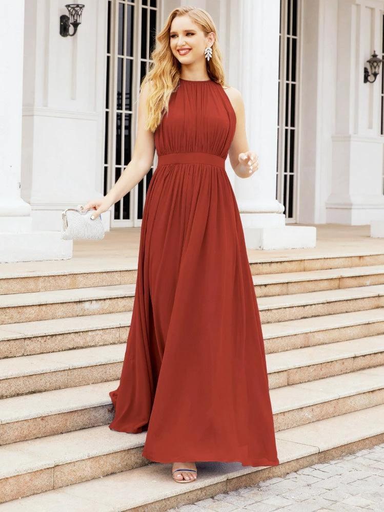 Numbersea Halter Bridesmaid Dress Empire Waist Formal Evening Prom Gown for Mother of The Bride 28030 - Image 37