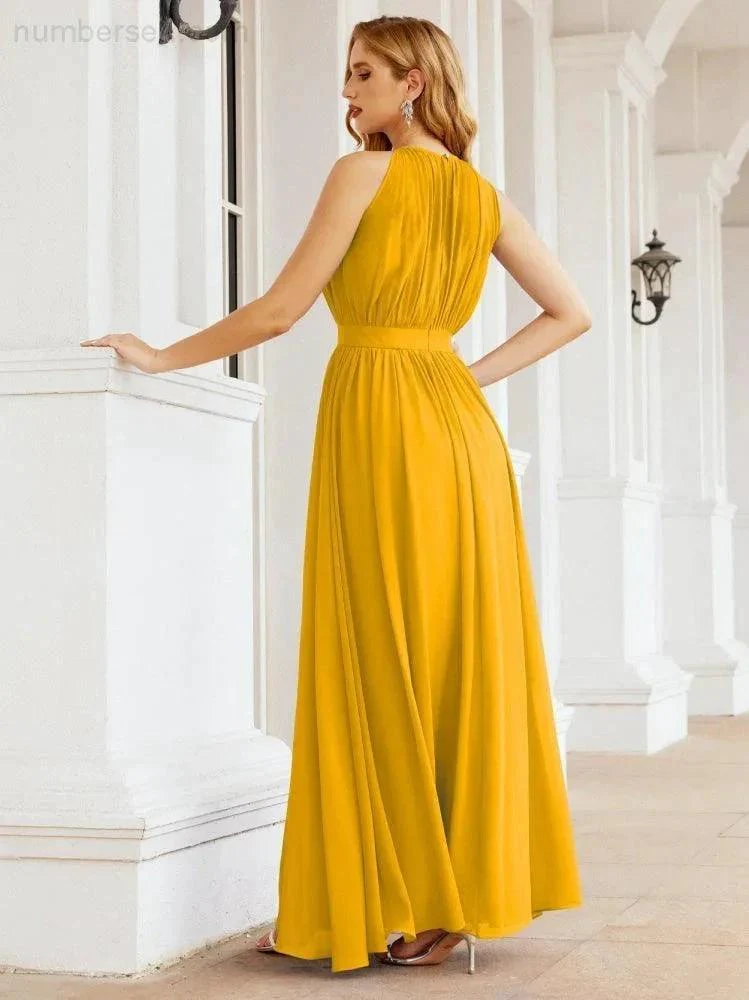 Numbersea Halter Bridesmaid Dress Empire Waist Formal Evening Prom Gown for Mother of The Bride 28030 - Image 4