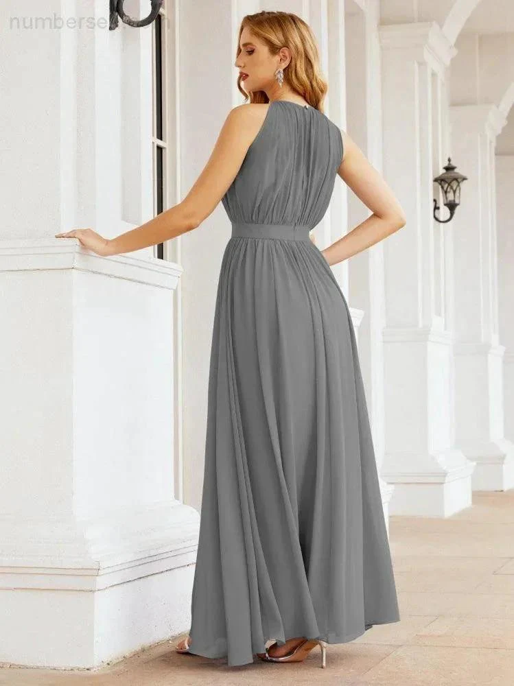 Numbersea Halter Bridesmaid Dress Empire Waist Formal Evening Prom Gown for Mother of The Bride 28030 - Image 40