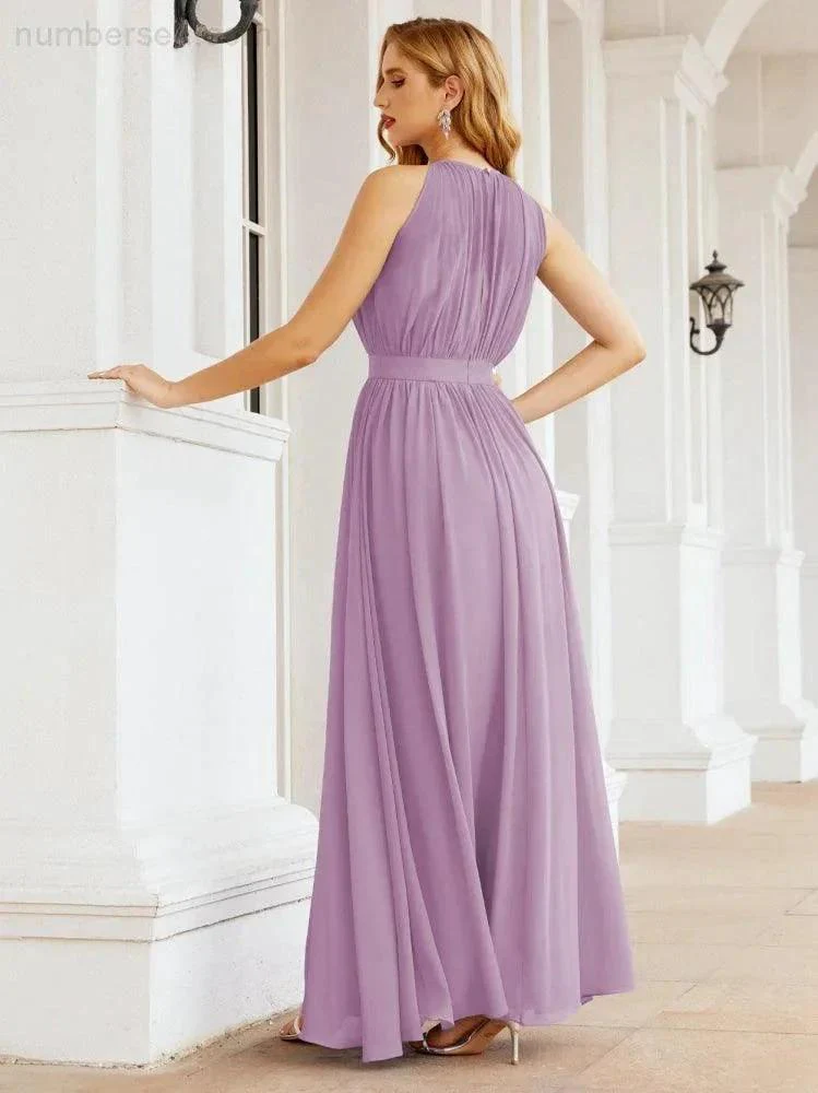 Numbersea Halter Bridesmaid Dress Empire Waist Formal Evening Prom Gown for Mother of The Bride 28030 - Image 42
