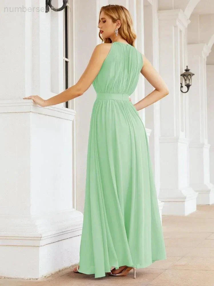 Numbersea Halter Bridesmaid Dress Empire Waist Formal Evening Prom Gown for Mother of The Bride 28030 - Image 44