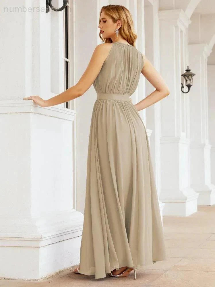 Numbersea Halter Bridesmaid Dress Empire Waist Formal Evening Prom Gown for Mother of The Bride 28030 - Image 48