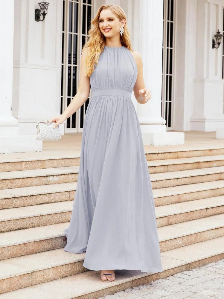 Numbersea Halter Bridesmaid Dress Empire Waist Formal Evening Prom Gown for Mother of The Bride 28030 - Image 5