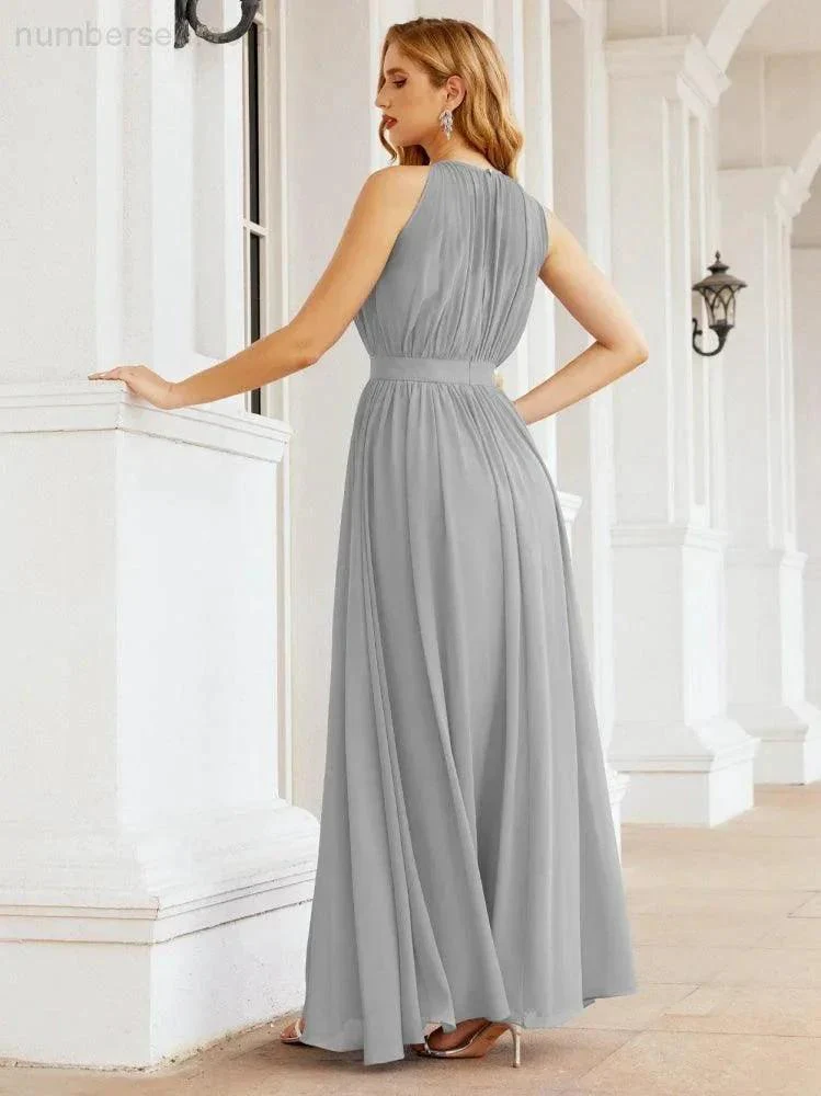 Numbersea Halter Bridesmaid Dress Empire Waist Formal Evening Prom Gown for Mother of The Bride 28030 - Image 50