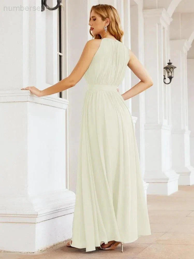 Numbersea Halter Bridesmaid Dress Empire Waist Formal Evening Prom Gown for Mother of The Bride 28030 - Image 52