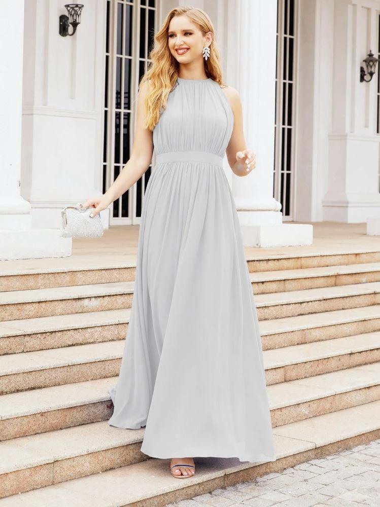 Numbersea Halter Bridesmaid Dress Empire Waist Formal Evening Prom Gown for Mother of The Bride 28030 - Image 53