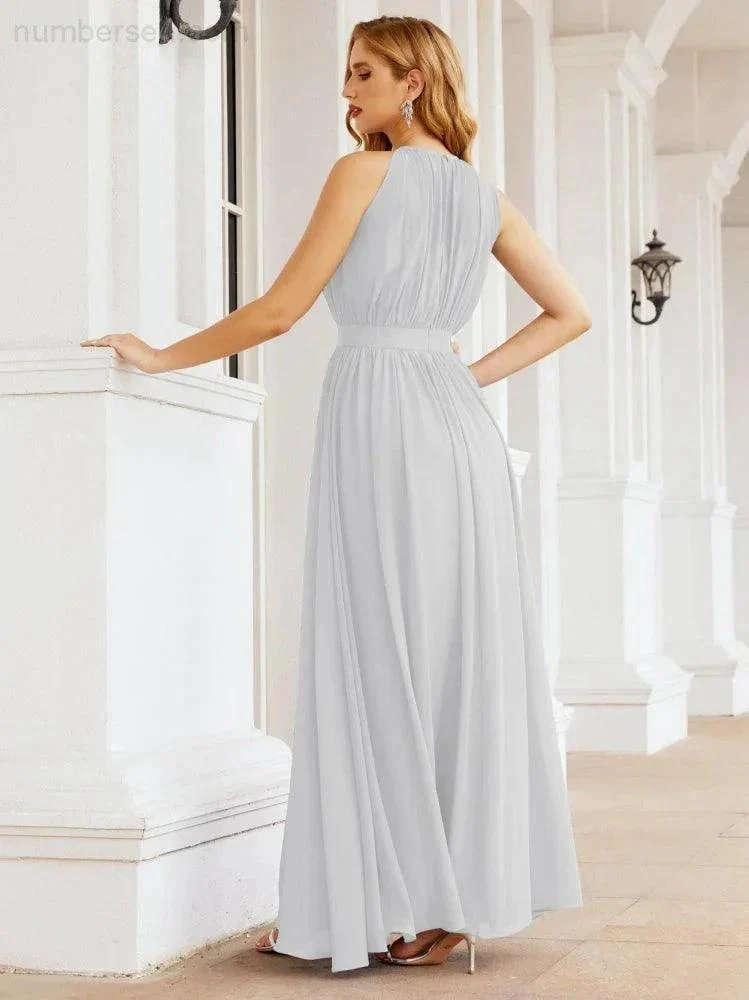 Numbersea Halter Bridesmaid Dress Empire Waist Formal Evening Prom Gown for Mother of The Bride 28030 - Image 54