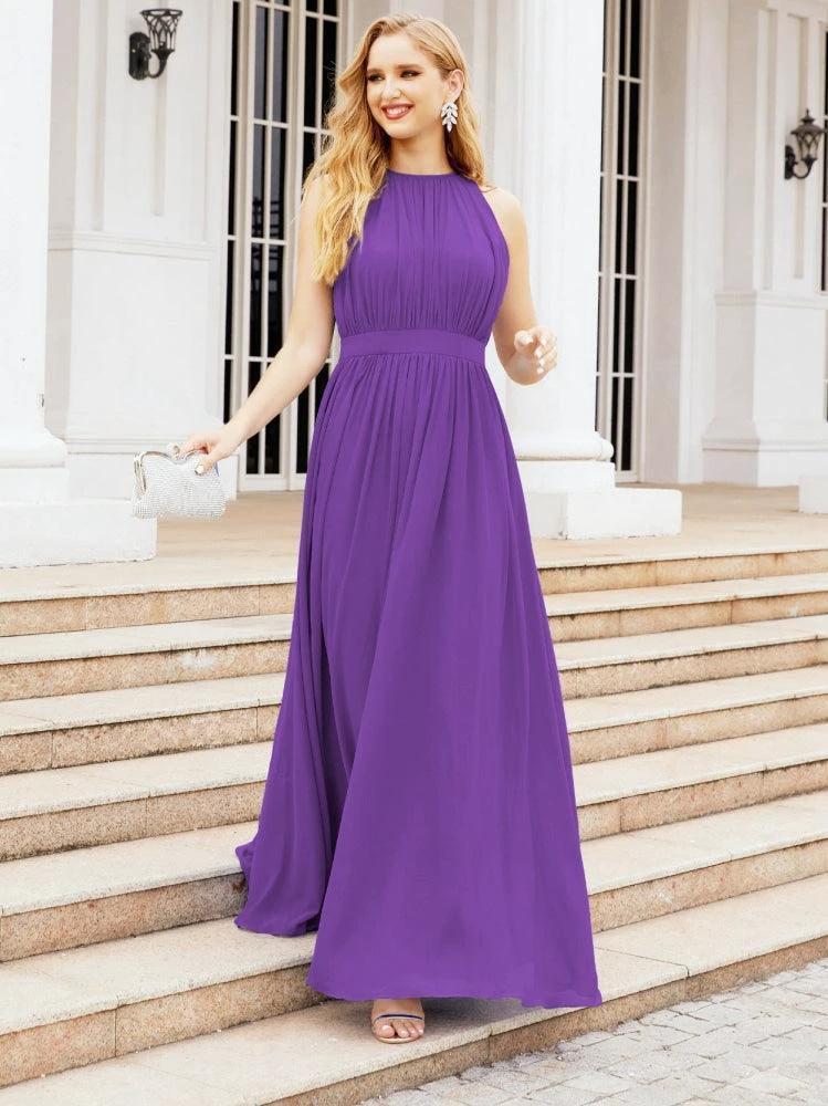 Numbersea Halter Bridesmaid Dress Empire Waist Formal Evening Prom Gown for Mother of The Bride 28030 - Image 55