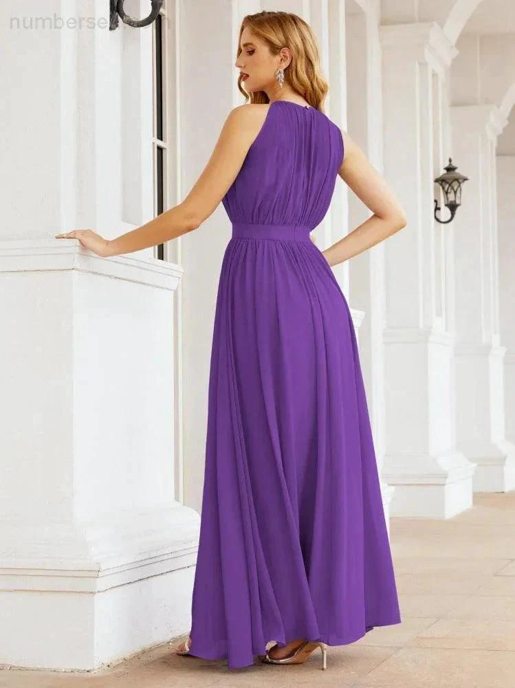Numbersea Halter Bridesmaid Dress Empire Waist Formal Evening Prom Gown for Mother of The Bride 28030 - Image 56