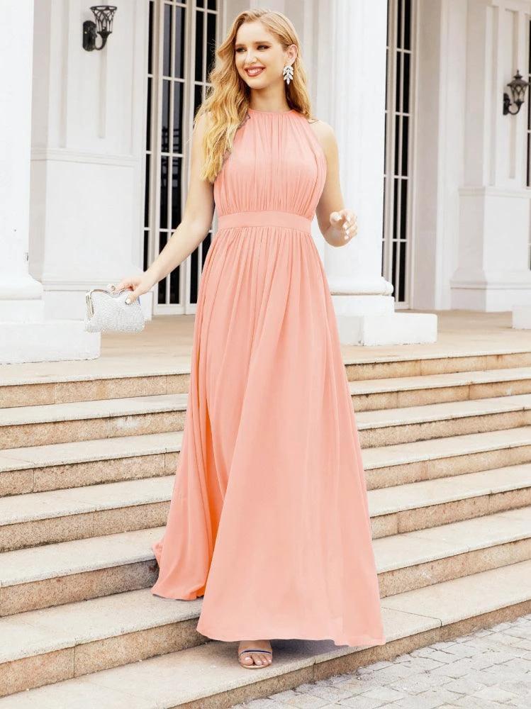 Numbersea Halter Bridesmaid Dress Empire Waist Formal Evening Prom Gown for Mother of The Bride 28030 - Image 57