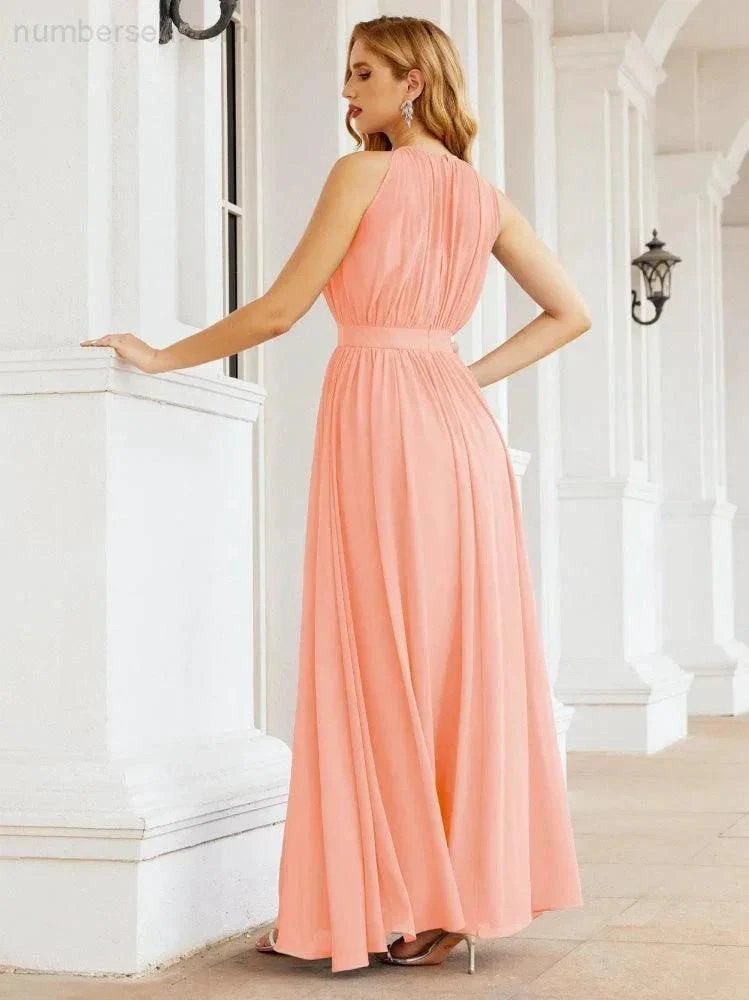 Numbersea Halter Bridesmaid Dress Empire Waist Formal Evening Prom Gown for Mother of The Bride 28030 - Image 58