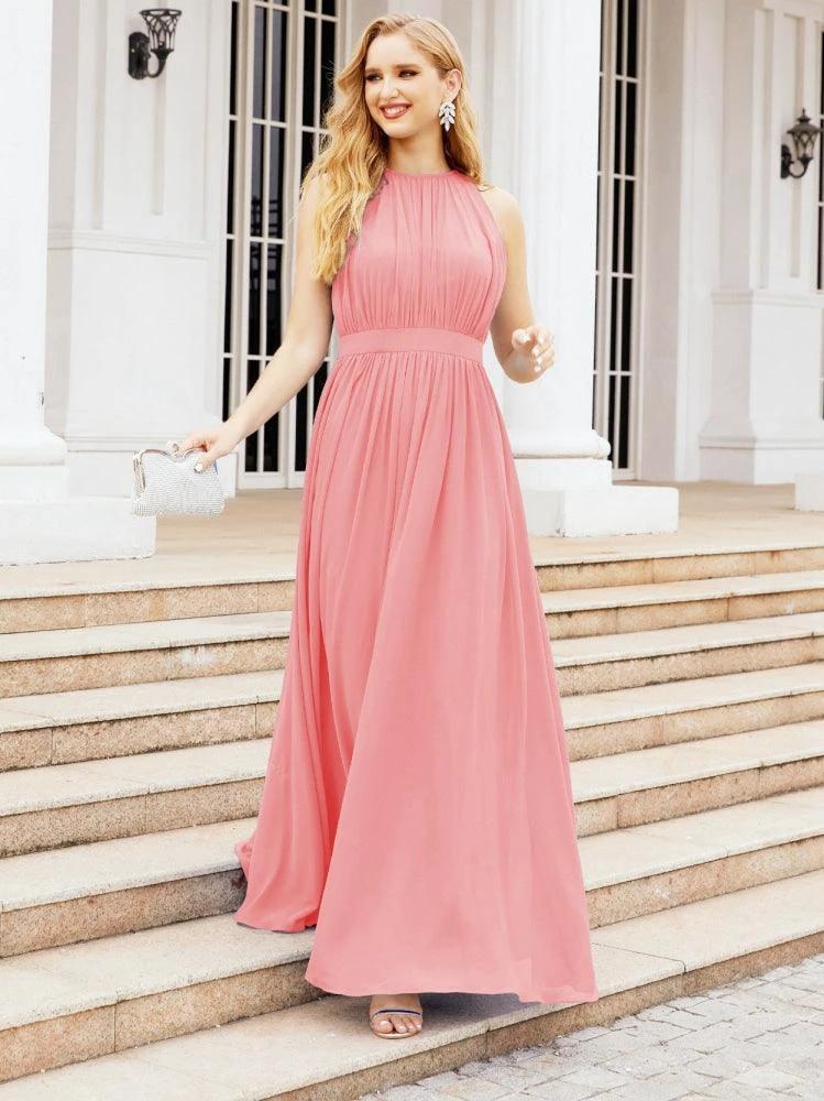 Numbersea Halter Bridesmaid Dress Empire Waist Formal Evening Prom Gown for Mother of The Bride 28030 - Image 59