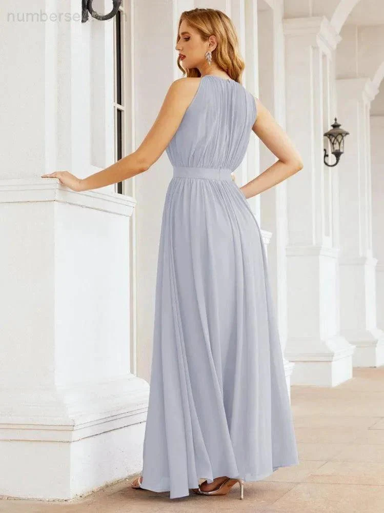 Numbersea Halter Bridesmaid Dress Empire Waist Formal Evening Prom Gown for Mother of The Bride 28030 - Image 6