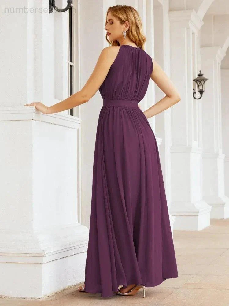 Numbersea Halter Bridesmaid Dress Empire Waist Formal Evening Prom Gown for Mother of The Bride 28030 - Image 62