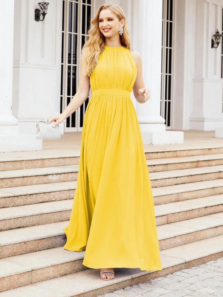 Numbersea Halter Bridesmaid Dress Empire Waist Formal Evening Prom Gown for Mother of The Bride 28030 - Image 65