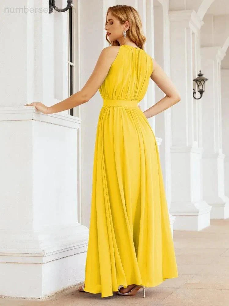 Numbersea Halter Bridesmaid Dress Empire Waist Formal Evening Prom Gown for Mother of The Bride 28030 - Image 66