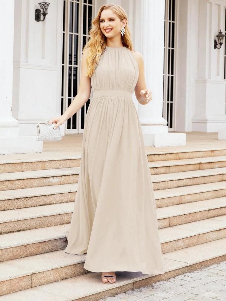 Numbersea Halter Bridesmaid Dress Empire Waist Formal Evening Prom Gown for Mother of The Bride 28030 - Image 69