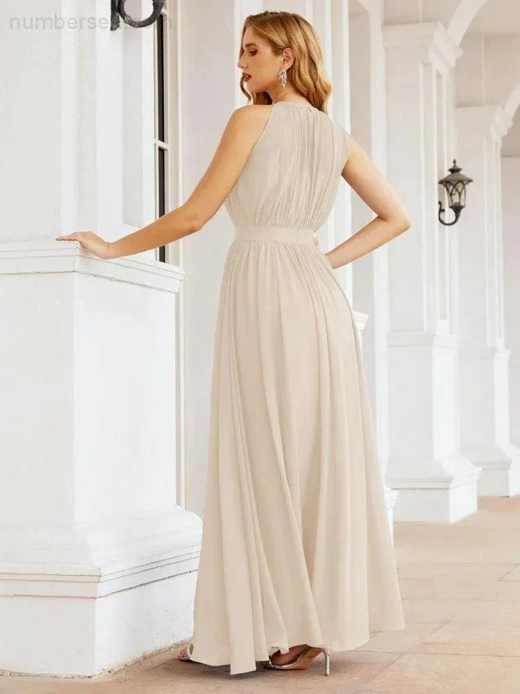 Numbersea Halter Bridesmaid Dress Empire Waist Formal Evening Prom Gown for Mother of The Bride 28030 - Image 70