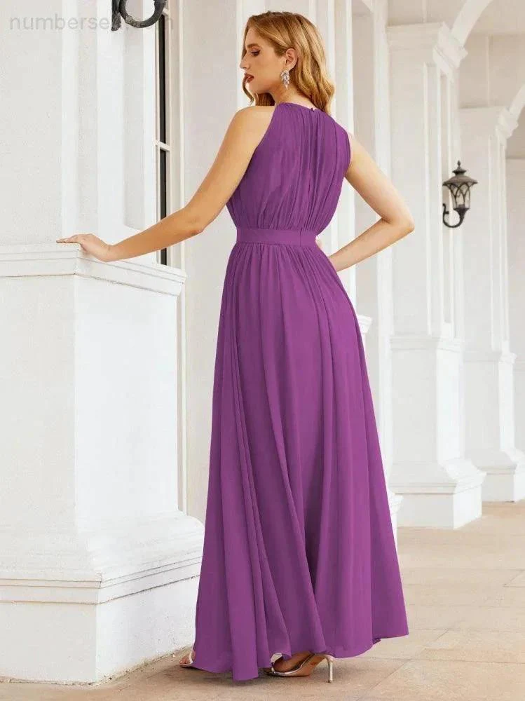 Numbersea Halter Bridesmaid Dress Empire Waist Formal Evening Prom Gown for Mother of The Bride 28030 - Image 72