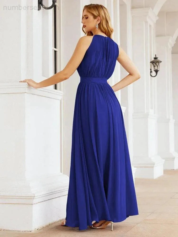 Numbersea Halter Bridesmaid Dress Empire Waist Formal Evening Prom Gown for Mother of The Bride 28030 - Image 74