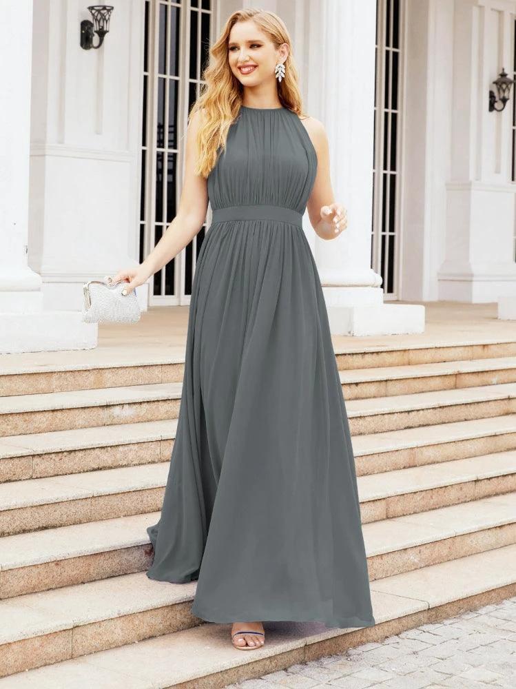 Numbersea Halter Bridesmaid Dress Empire Waist Formal Evening Prom Gown for Mother of The Bride 28030 - Image 75