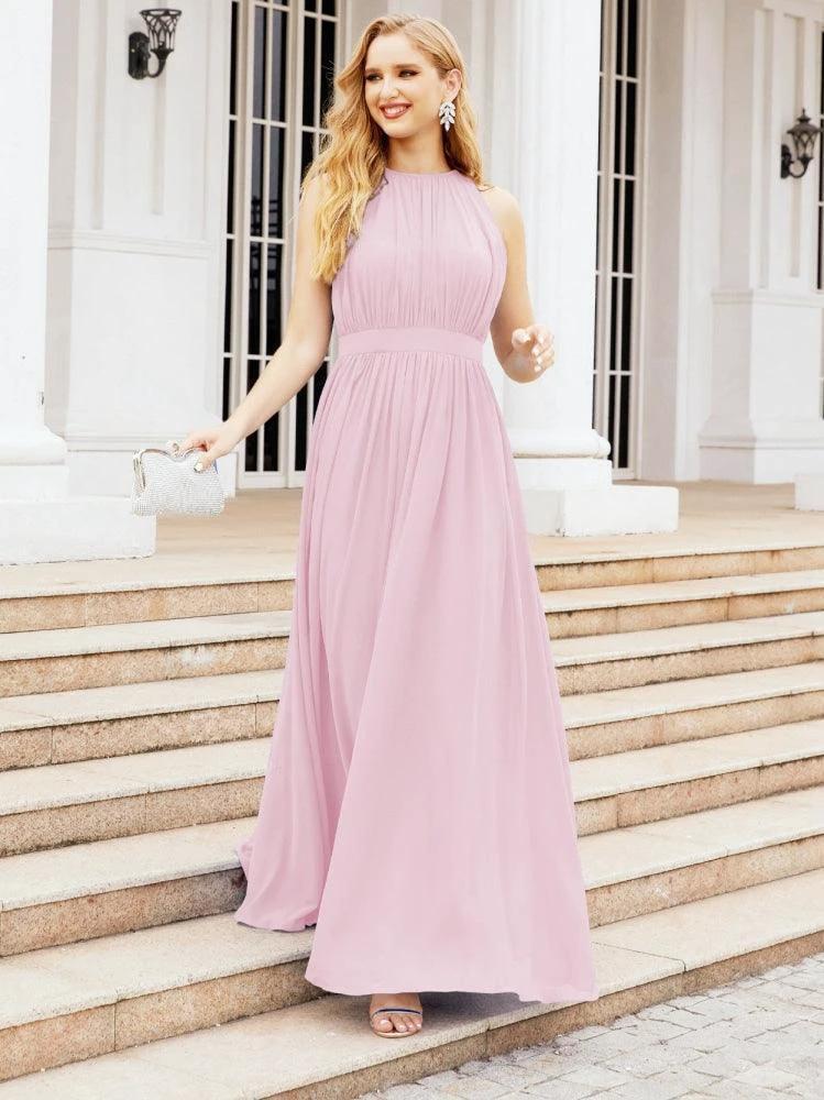 Numbersea Halter Bridesmaid Dress Empire Waist Formal Evening Prom Gown for Mother of The Bride 28030 - Image 77