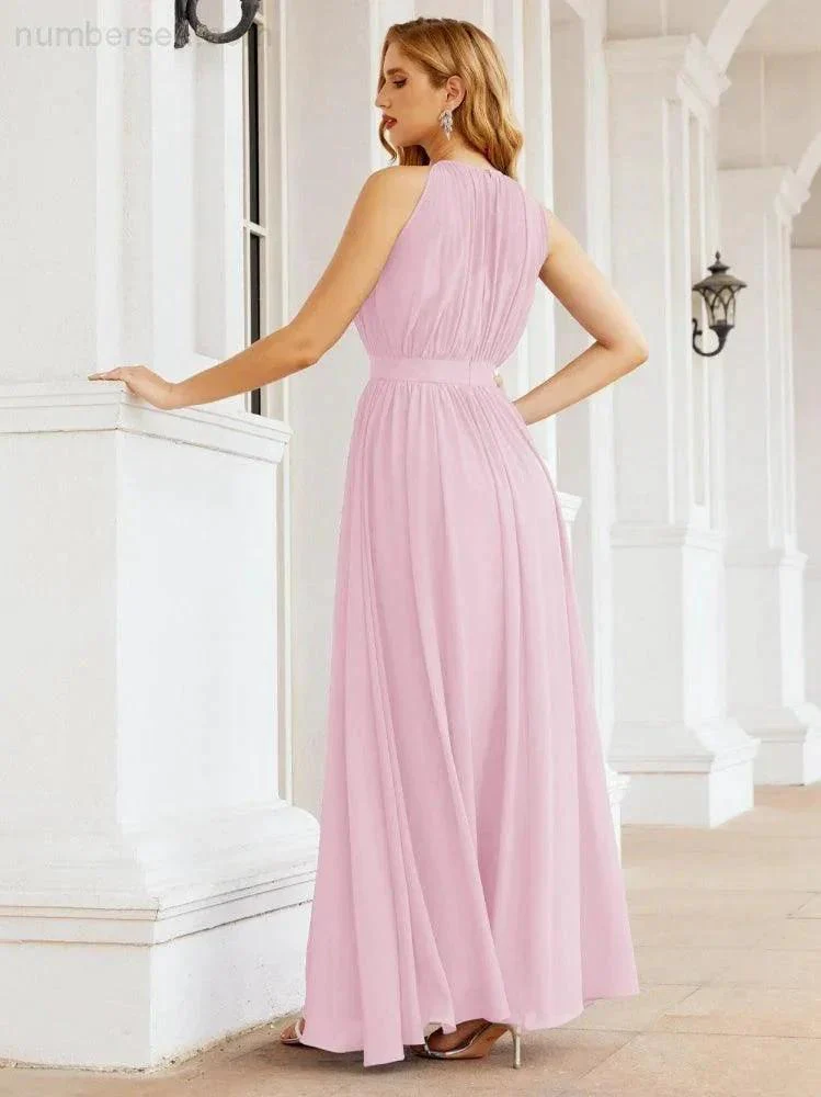 Numbersea Halter Bridesmaid Dress Empire Waist Formal Evening Prom Gown for Mother of The Bride 28030 - Image 78