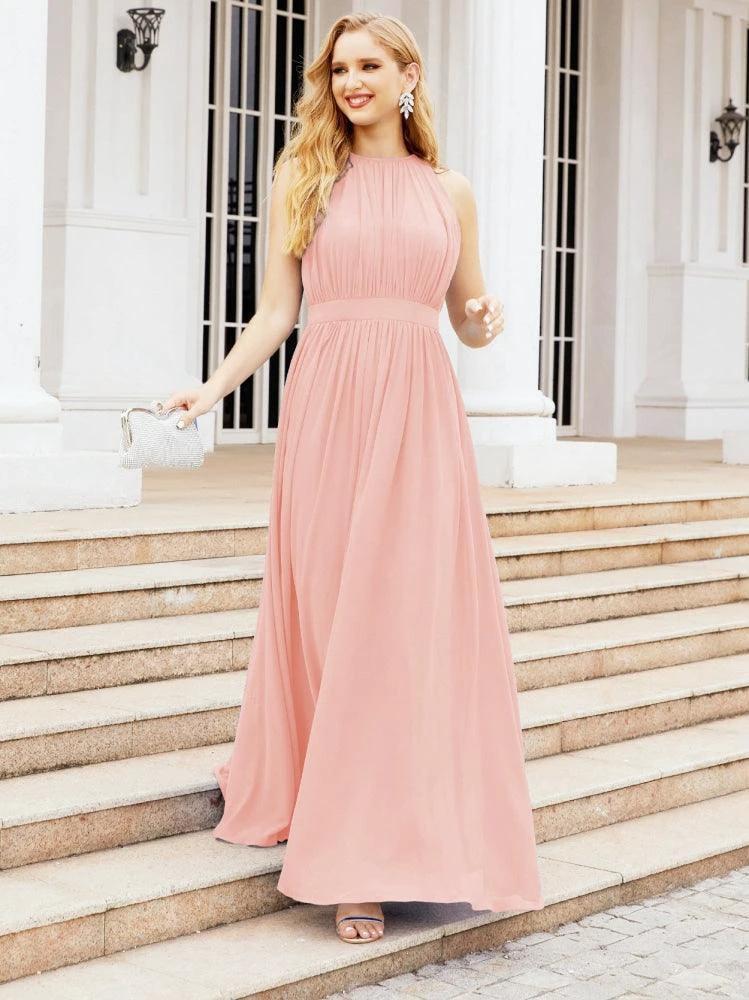 Numbersea Halter Bridesmaid Dress Empire Waist Formal Evening Prom Gown for Mother of The Bride 28030 - Image 79