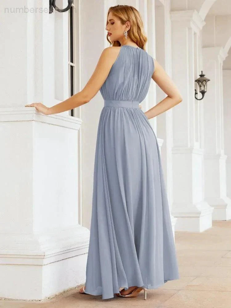 Numbersea Halter Bridesmaid Dress Empire Waist Formal Evening Prom Gown for Mother of The Bride 28030 - Image 8